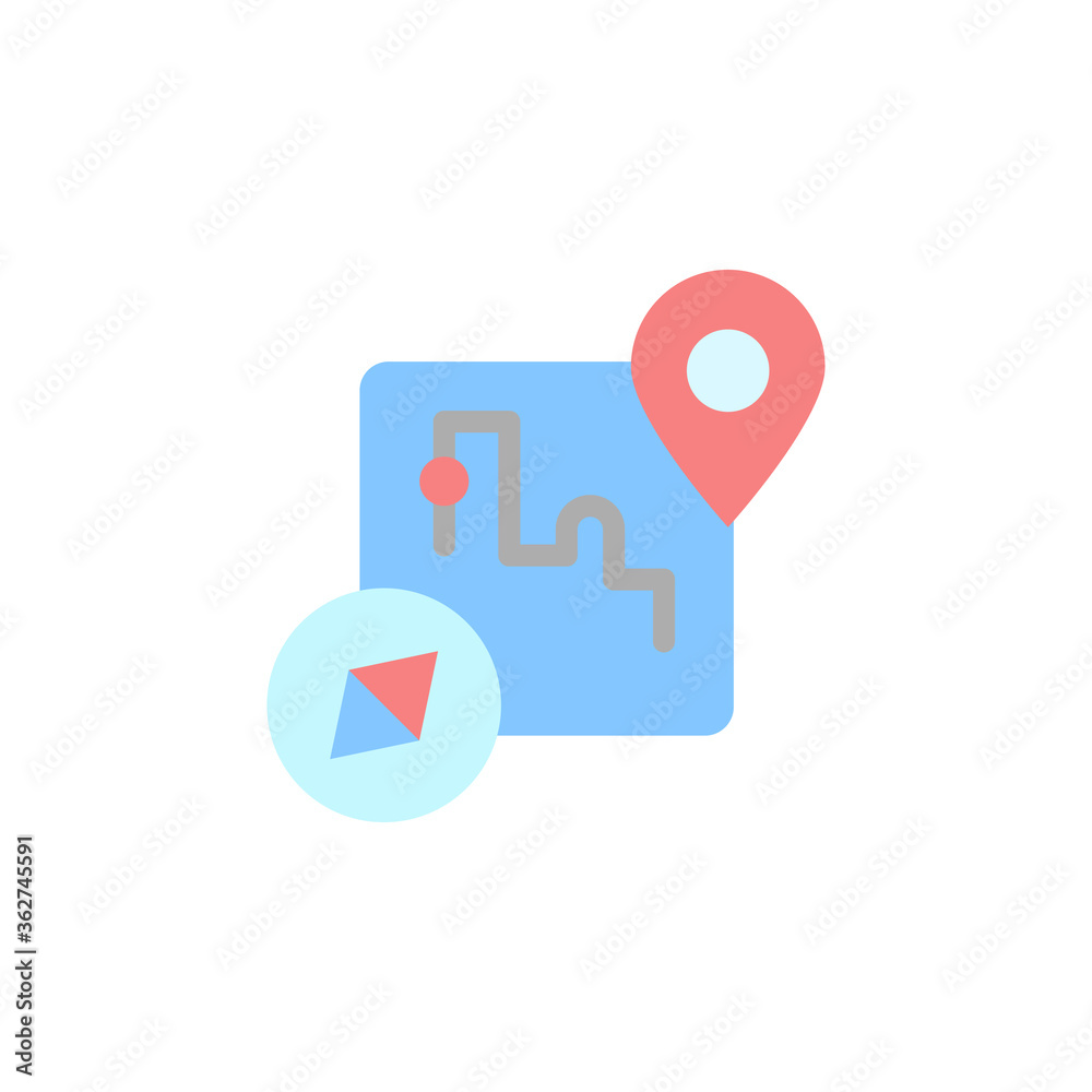 Poster game map icon. simple color vector elements of video game icons for ui and ux, website or mobile app