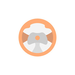 Steering wheel icon. Simple color vector elements of video game icons for ui and ux, website or mobile application