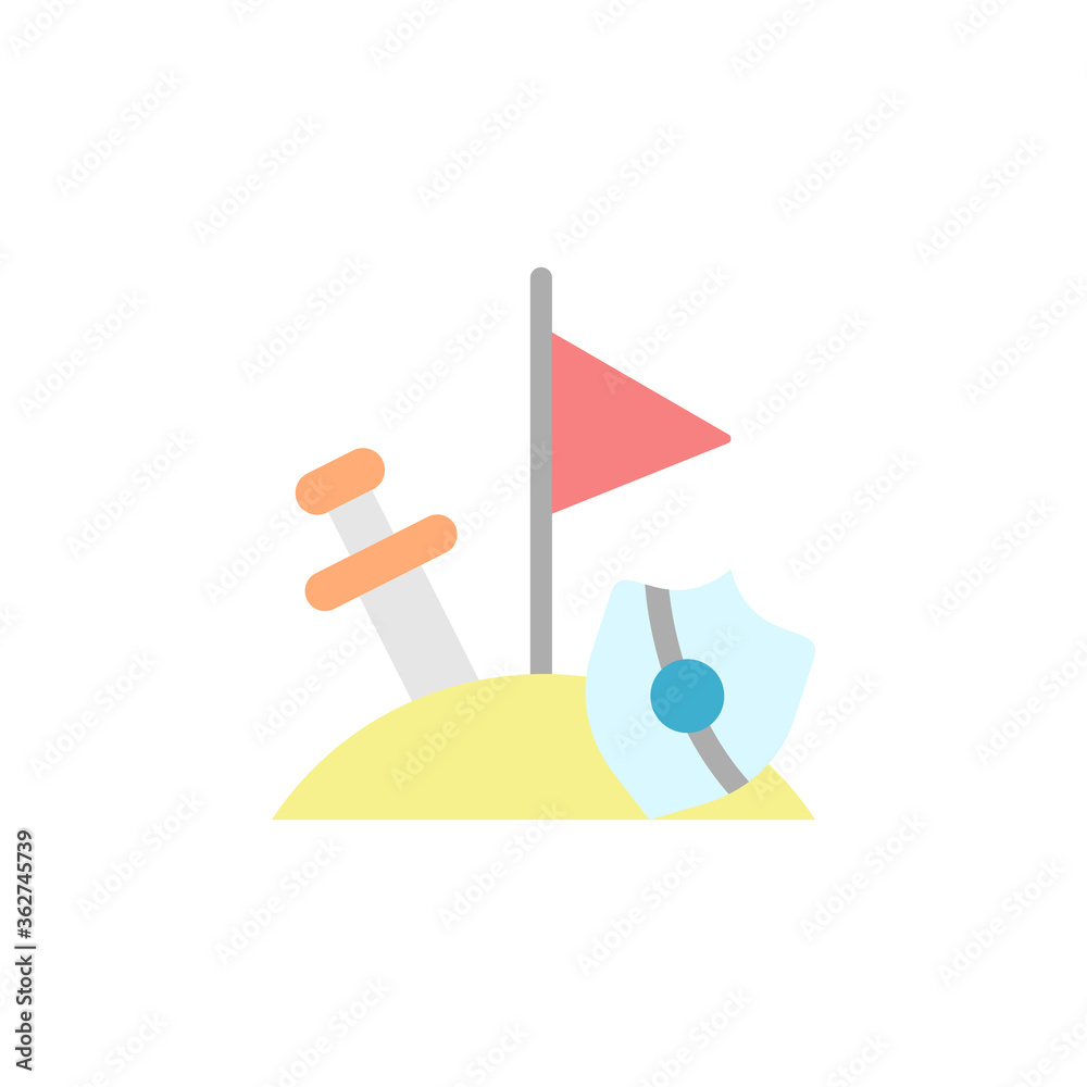 Poster adventure game icon. simple color vector elements of video game icons for ui and ux, website or mobi