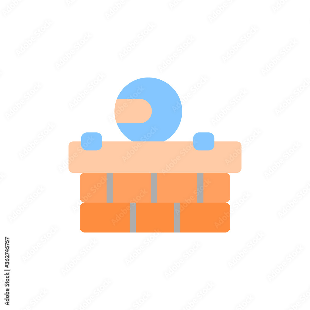 Poster action game, ninja icon. simple color vector elements of video game icons for ui and ux, website or 