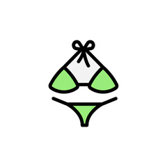 Bikini, summer icon. Simple color with outline vector elements of vacation icons for ui and ux, website or mobile application on white background
