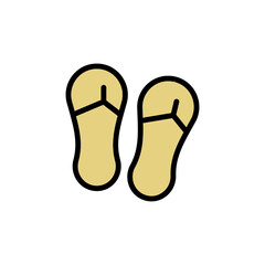 Flip flop, summer icon. Simple color with outline vector elements of vacation icons for ui and ux, website or mobile application on white background