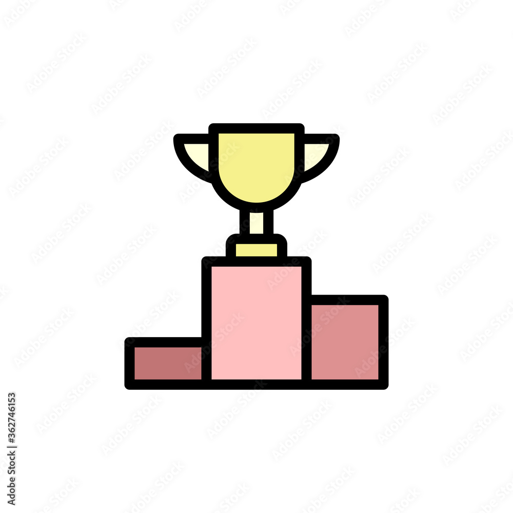 Poster podium, winner icon. simple color with outline vector elements of video game icons for ui and ux, we