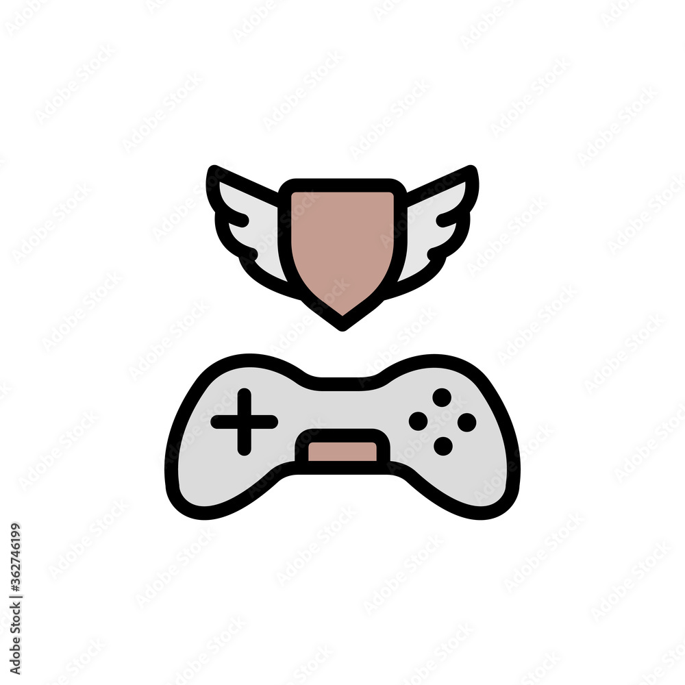 Poster game controller icon. simple color with outline vector elements of video game icons for ui and ux, w
