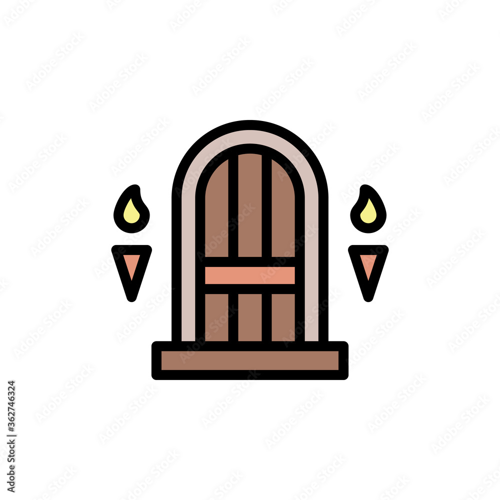 Poster dungeon icon. simple color with outline vector elements of video game icons for ui and ux, website o