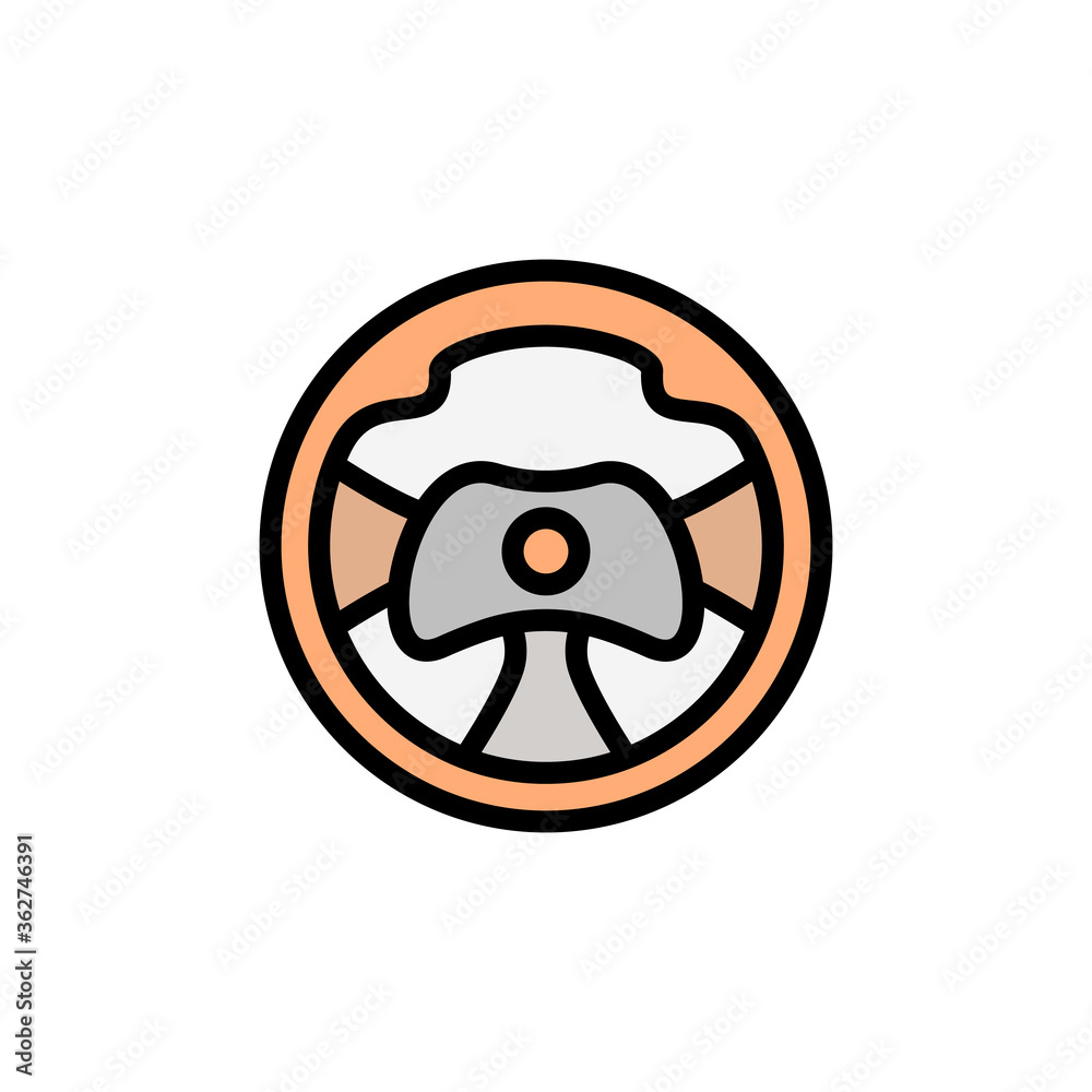 Poster steering wheel icon. simple color with outline vector elements of video game icons for ui and ux, we