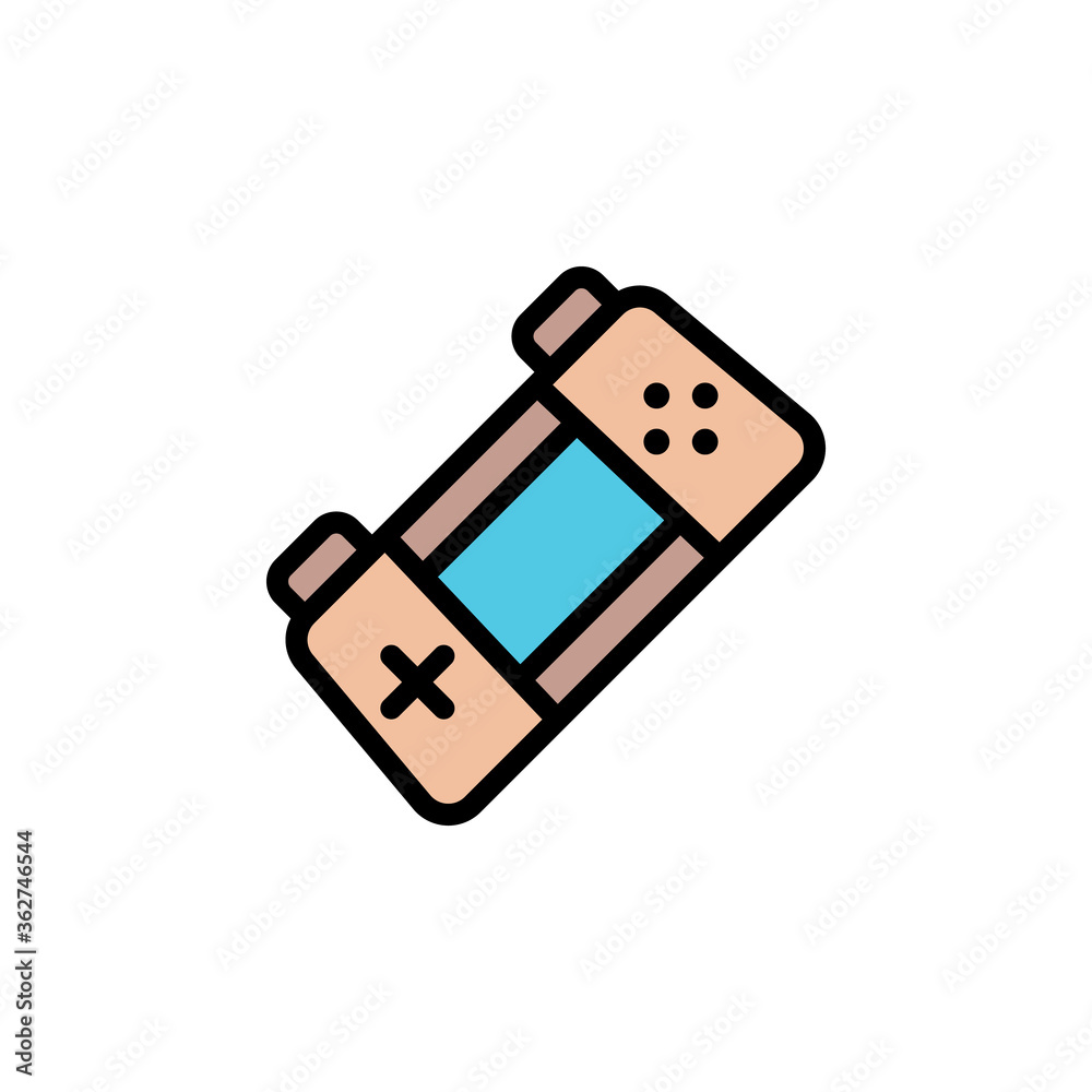 Poster handheld console icon. simple color with outline vector elements of video game icons for ui and ux, 