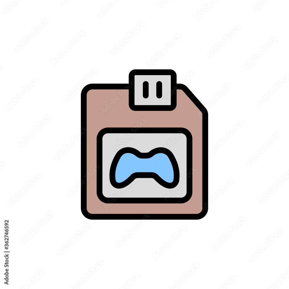 Aufkleber Save file, memory card icon. Simple color with outline vector elements of video game icons for ui and ux, website or mobile application