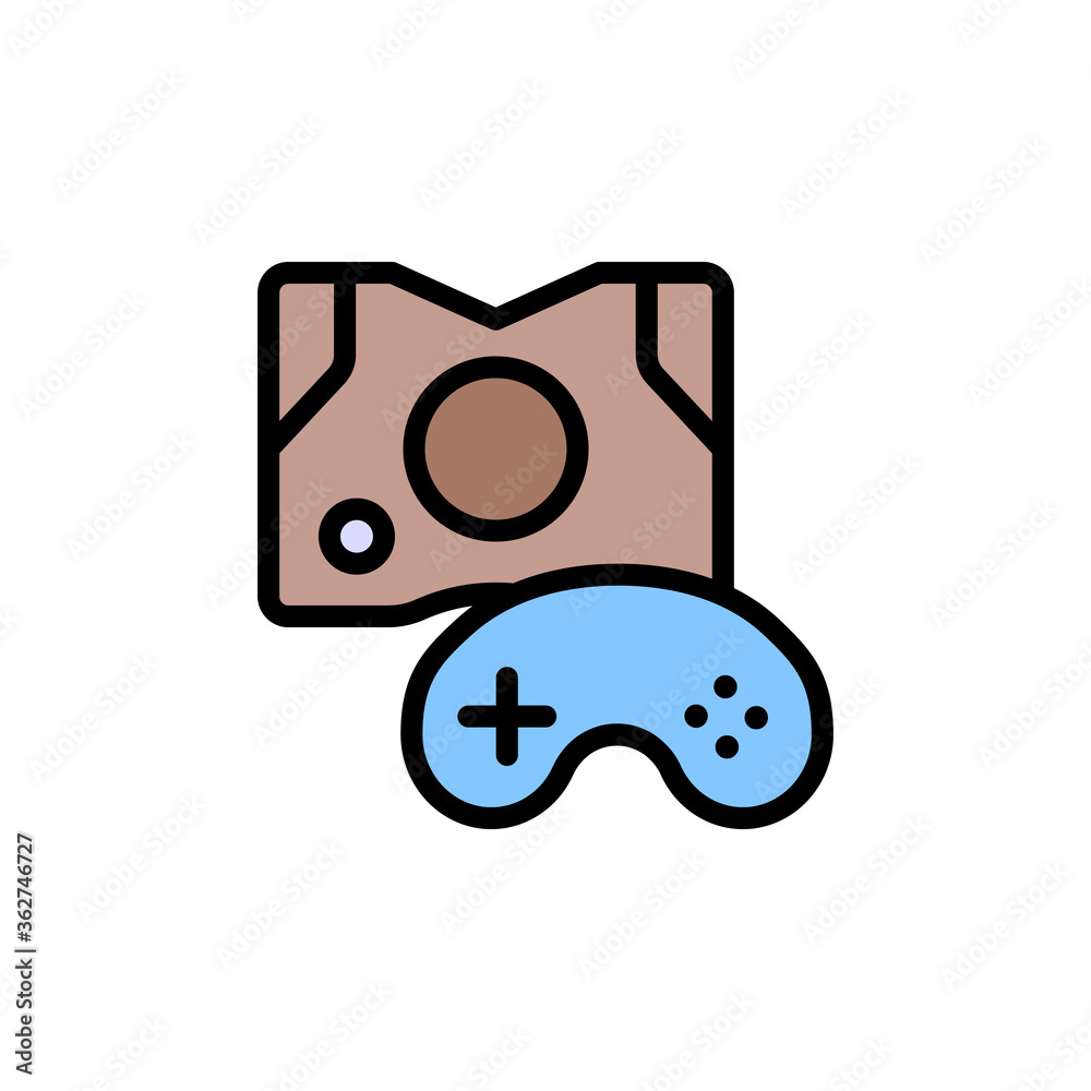 Poster game console icon. simple color with outline vector elements of video game icons for ui and ux, webs
