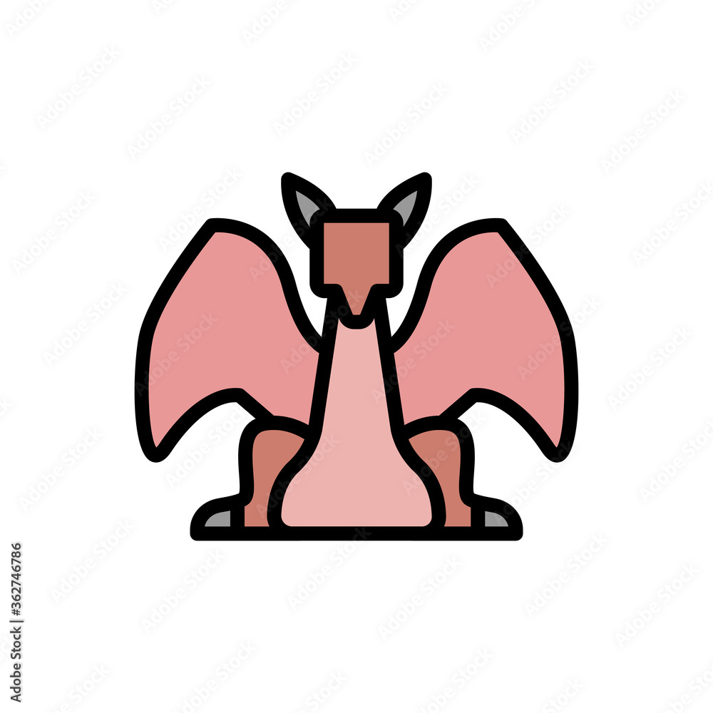 Poster final boss, dragon icon. simple color with outline vector elements of video game icons for ui and ux