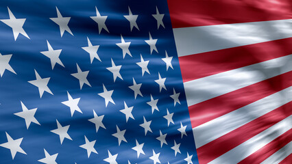 Illustration image of American (USA) flag - 3D rendering
