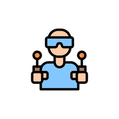 Gamer icon. Simple color with outline vector elements of video game icons for ui and ux, website or mobile application