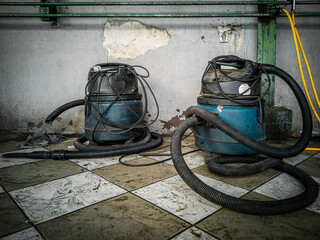 Vacuum cleaner after used on dirty condition at car washing station