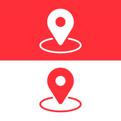 Location pin vector icon. Point navigation GPS mark or symbol. Tag for direction place. Position element. Map.