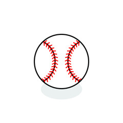 Baseball with shadow over white background. Vector illustration. EPS10