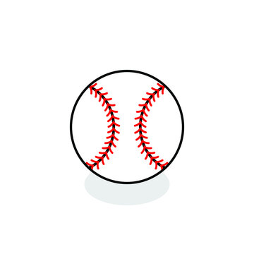 Baseball with shadow over white background. Vector illustration. EPS10