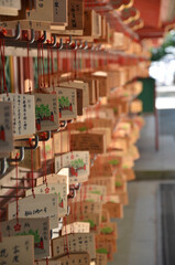 Ema boards : Japanese prayer plaques left by Shinto worshippers.