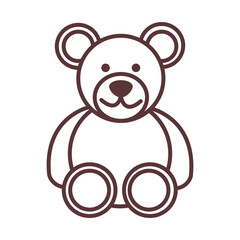 baby teddy bear toy, object newborn template line design icon