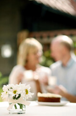 Senior couple enjoying teatime together