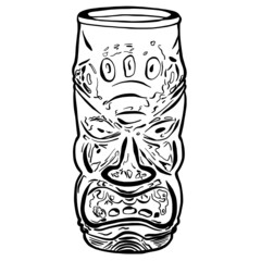 Glass face tumbler hand drawn vector illustration isolated on white background 