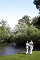Fototapeta premium Couple walking in the park