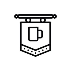 Beer Flag Icon Logo Vector Isolated. Oktoberfest Set of Icon. Editable Stroke and Pixel Perfect.