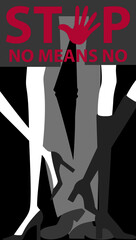 No means no, sexual harassment prevention, social issue poster