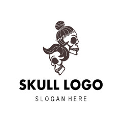 Illustration vector graphic of skull logo good for  wedding logo