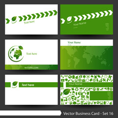 Environment & tree theme business card template: Vector business card template set
