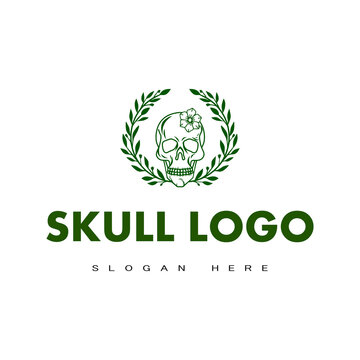 Illustration vector graphic of skull logo good for  tattoo studio logo