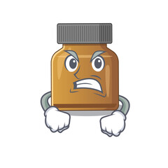 A cartoon picture of bottle vitamin b showing an angry face
