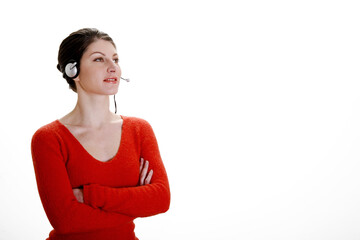 Businesswoman talking on the headset