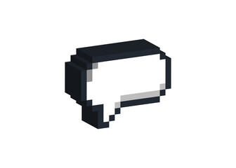 Texting quote boxes. Quote box frame.  Bubble blog quotes symbols. Pixel art 3D icon.