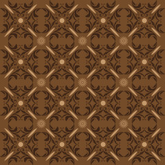 Unique flower motifs on Solo batik design with dark brown color