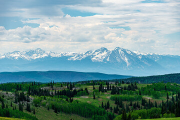 mountain landscape with blue sky