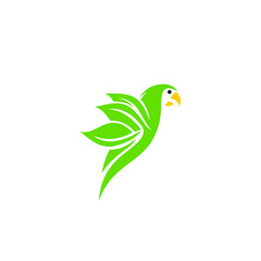Parrot Leaf Nature Abstract Creative Illustration icon Logo Design Template Element Vector