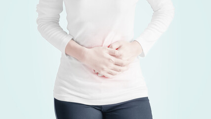 Woman feel having painful stomachaches during menstruation.