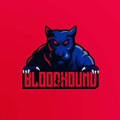 Dog mascot logo design vector with modern illustration concept style for badge, emblem and t shirt printing. Bloodhound illustration for sport and e-sport team.