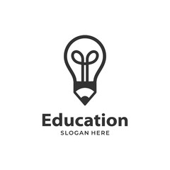 pencil bulb logo concept, education design template