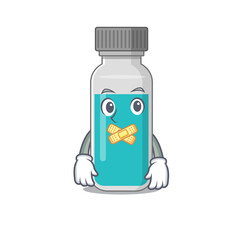 Medical test bottle cartoon character style having strange silent face