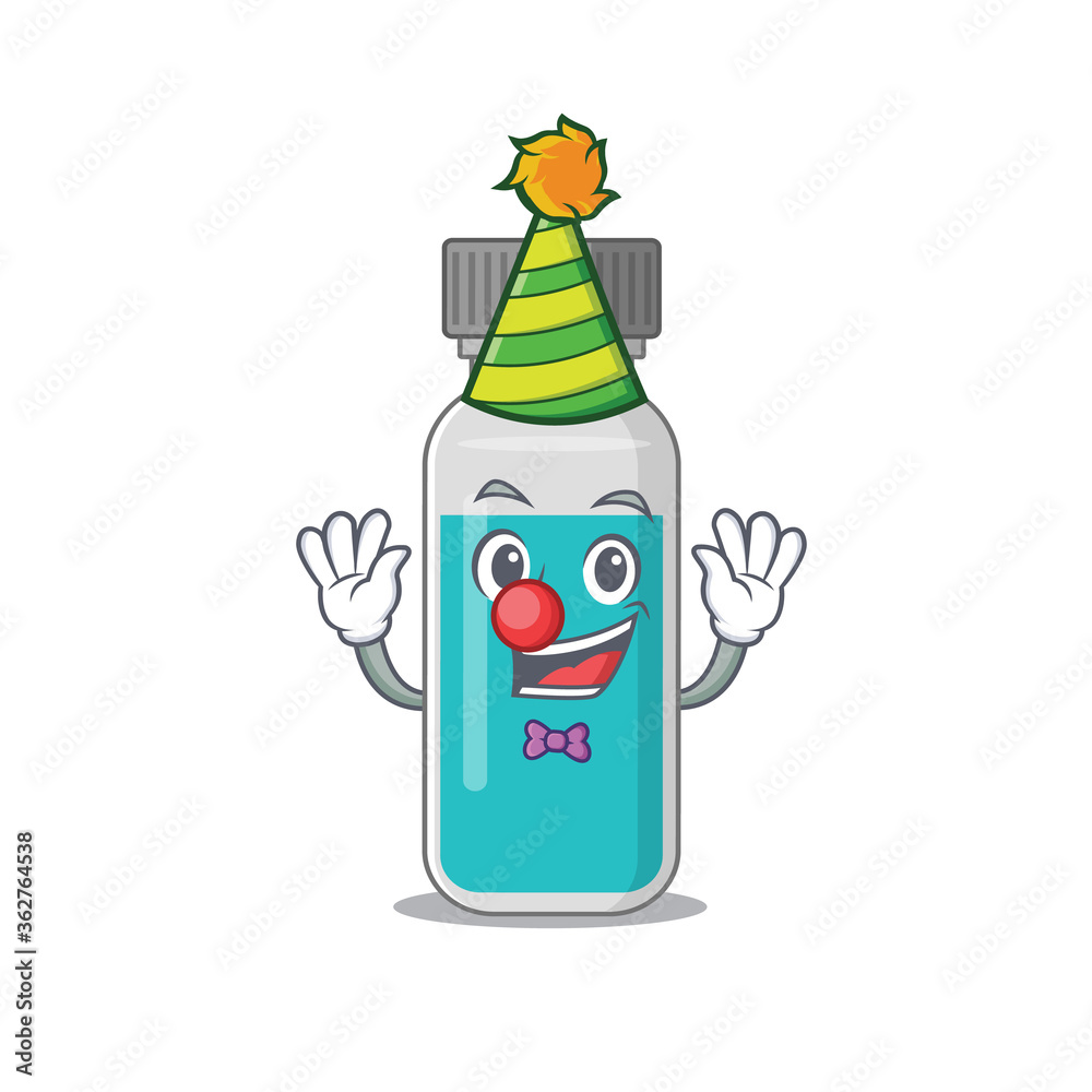 Canvas Prints Friendly clown medical test bottle mascot design concept