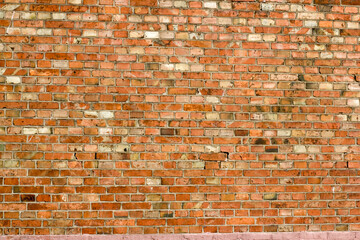 old red brick wall. Background with copy space