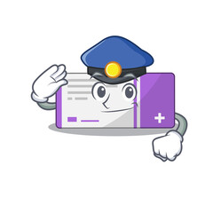 A handsome Police officer cartoon picture of medicine box with a blue hat