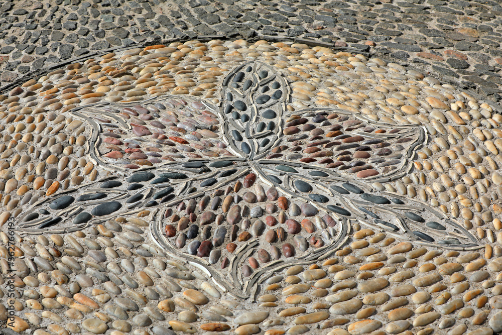 Wall mural rock mosaic pattern in a park, china