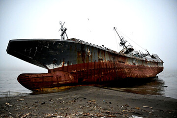 shipwreck in the sea
