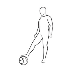 hand drawn soccer player, football player vector illustration on white background