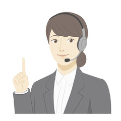 Illustration of a woman / pointing