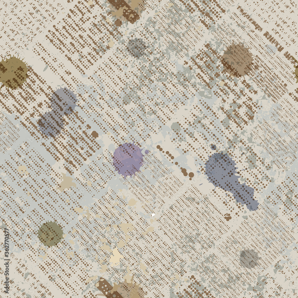 Poster Abstract seamless pattern with imitation of a grunge dirty newspaper texture. Vector image.