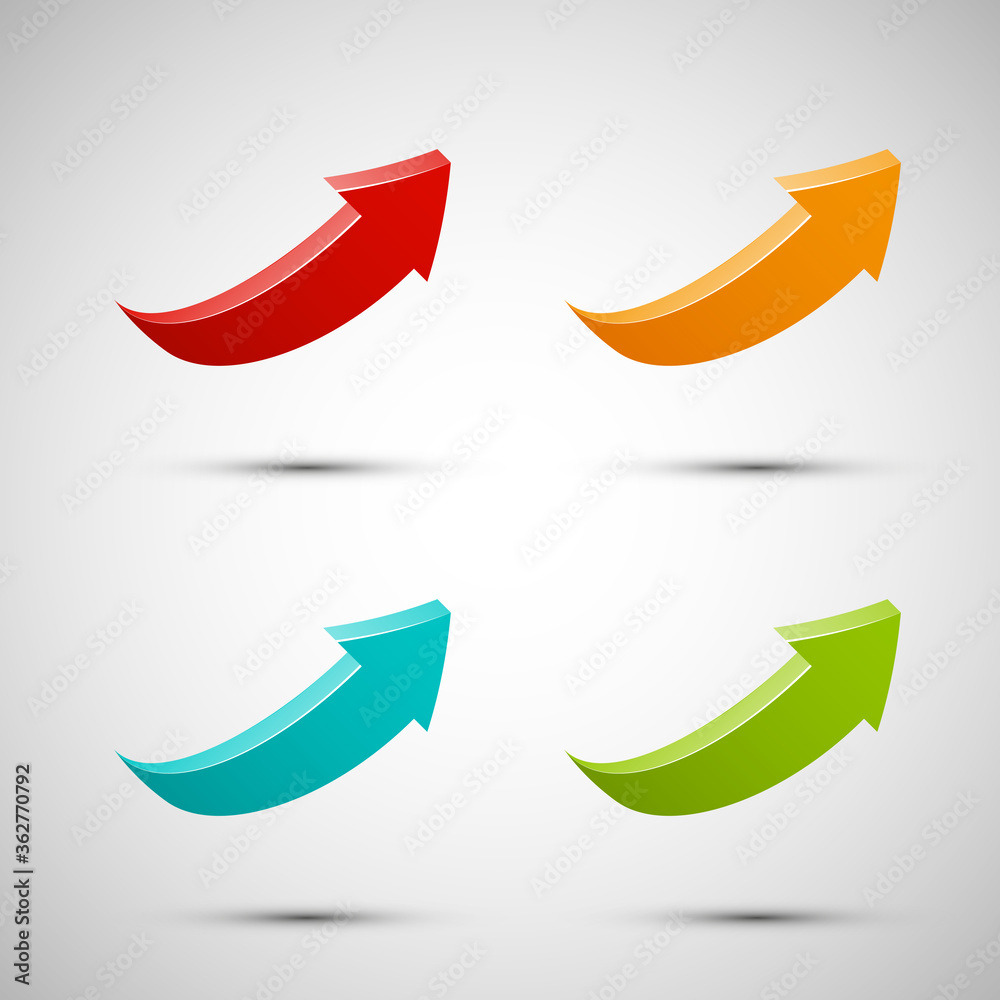 Poster Arrow banners set. Direct shape. 3d Abstract Background. Business infographic presentation diagram. Section compare service. Up and down trend. Paper index. Exact pointer