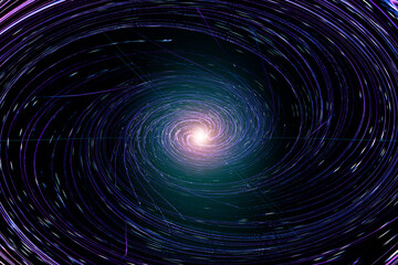 Swirling Galaxy Black Hole  with Gravitational Lensing and Star